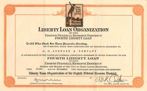 Certificate of Honor from the Liberty Loan Organization